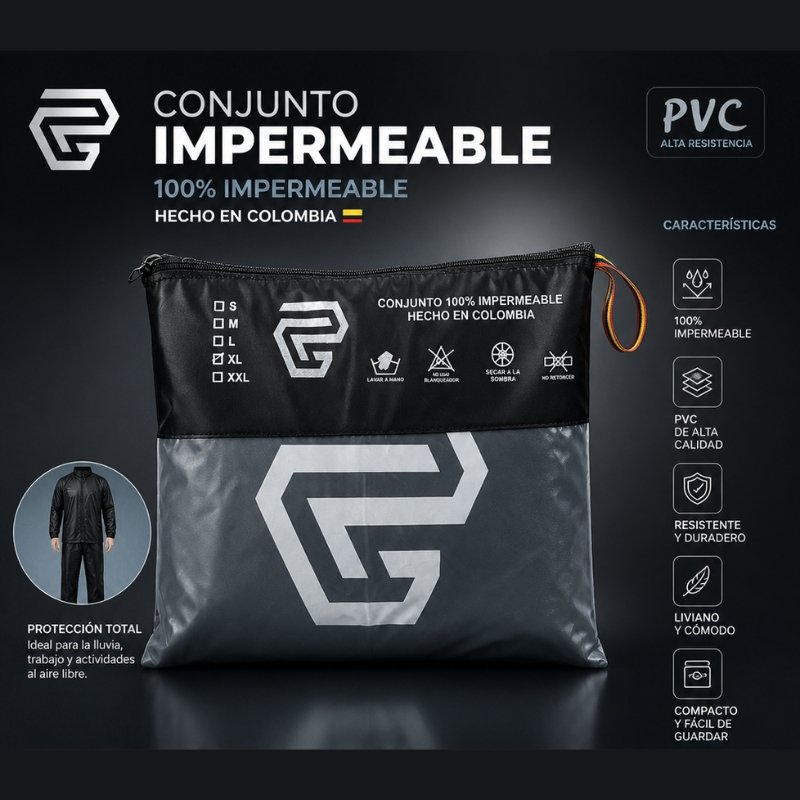 Impermeable Moto Traje Gp Pvc Calibre 16
