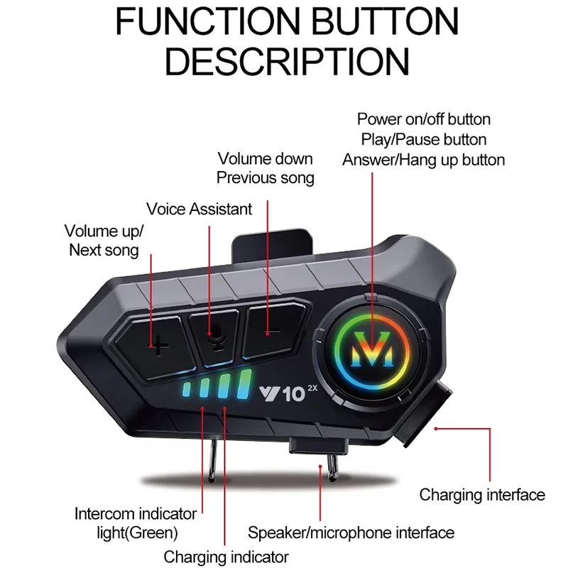 Intercomunicador Y10 X2 Bluetooth