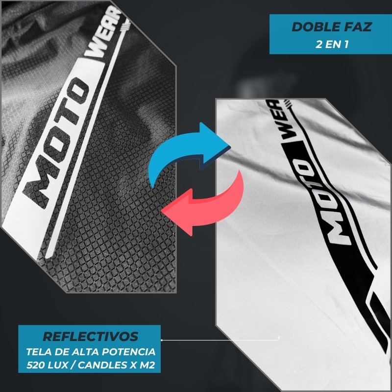 Chaqueta Impermeable 100% Reflectiva Doble Faz Gp Rain Pro