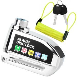 Candado Freno De Disco Con Alarma Premium + Guaya Recordatorio