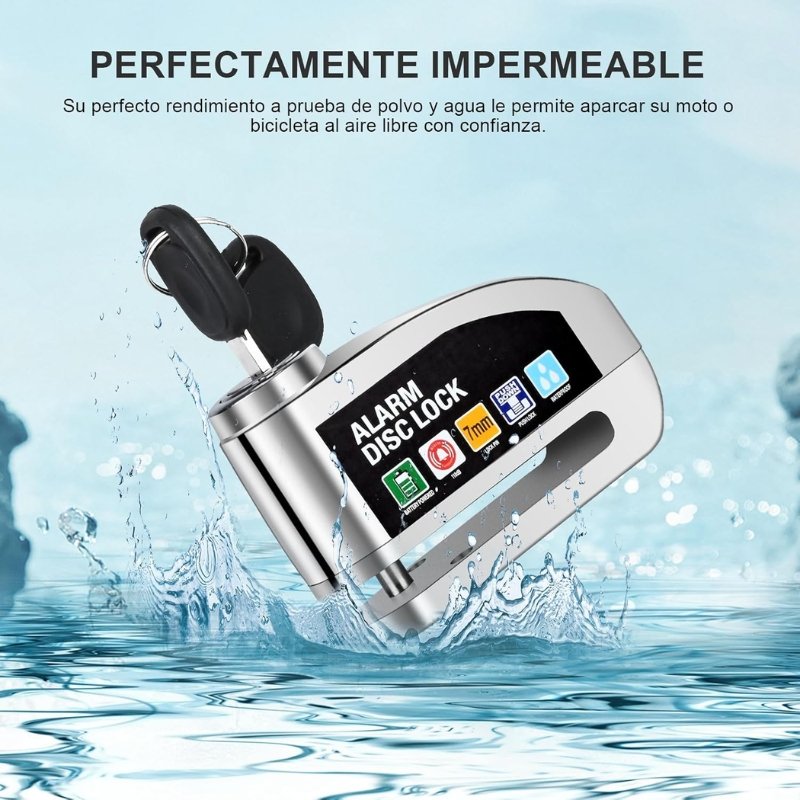Candado Freno De Disco Con Alarma Premium + Guaya Recordatorio