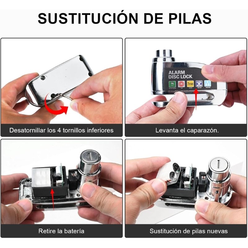 Candado Freno De Disco Con Alarma Premium + Guaya Recordatorio